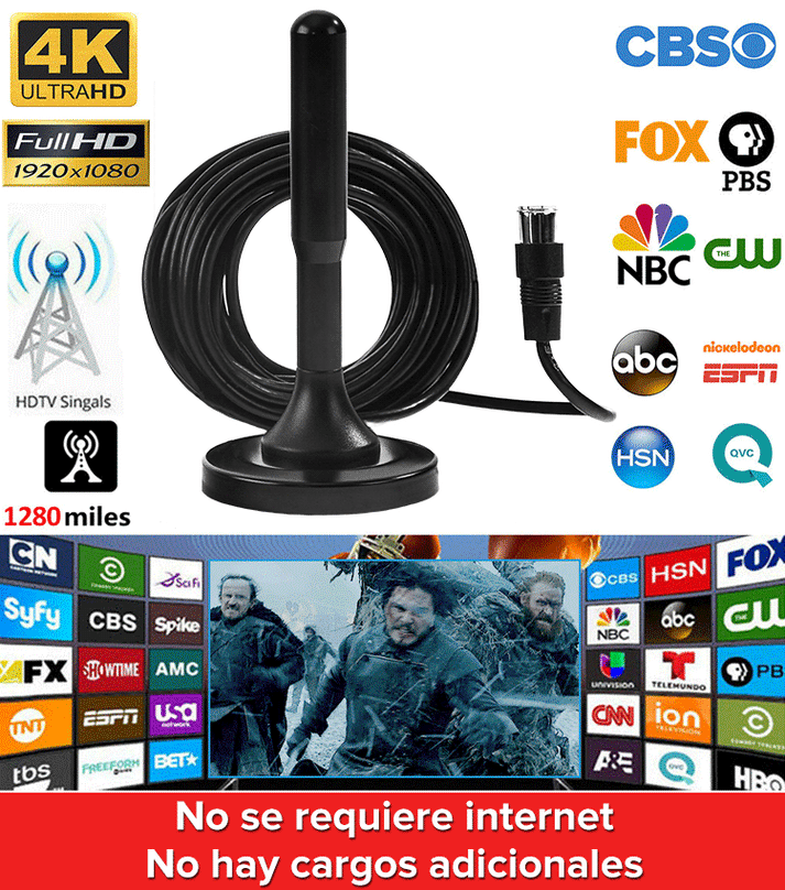 Antena de Televisión Digital Interna 4K HD 😍